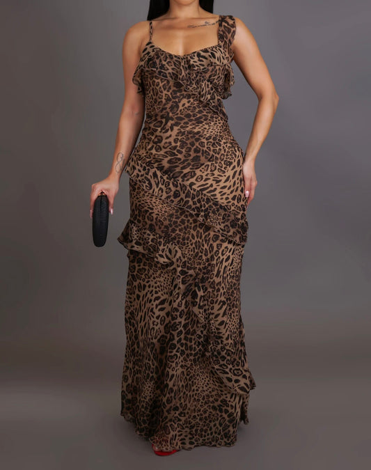 Money Well Spent Maxi Dress - Brown