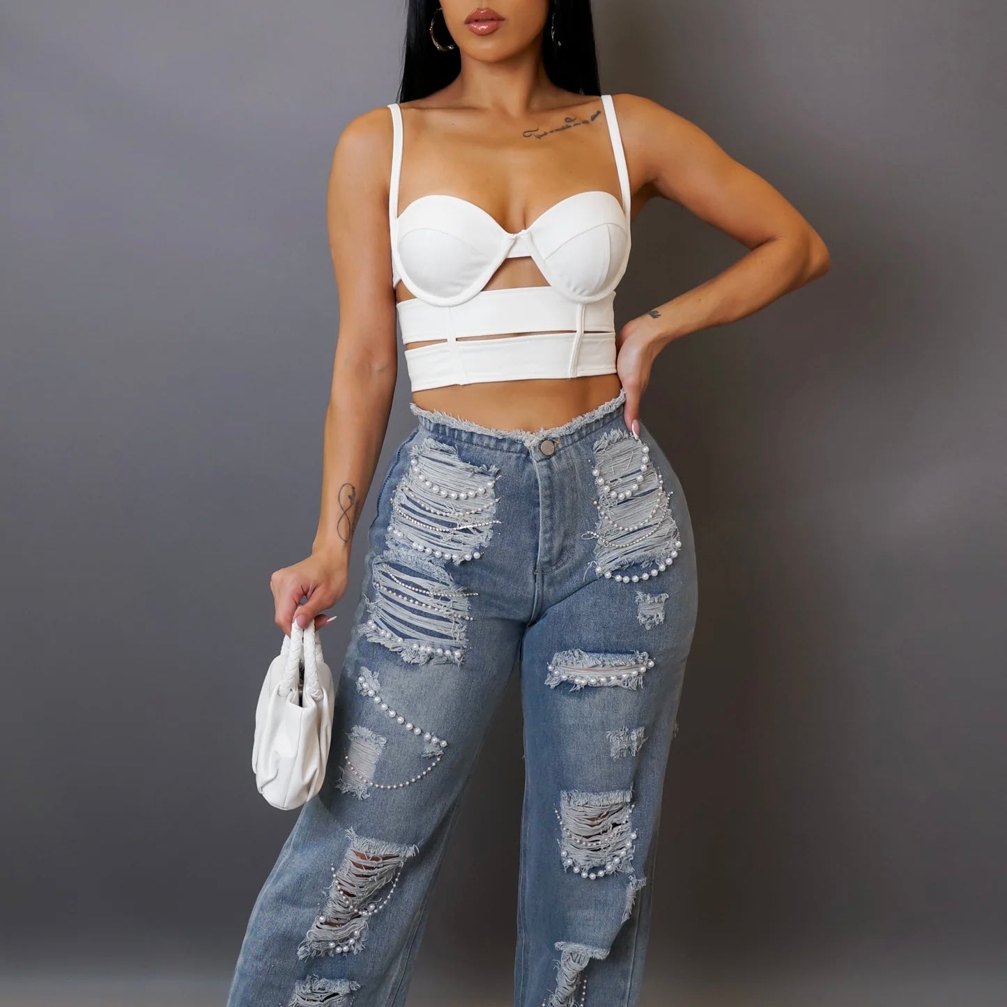 Giving Energy Crop Top - White